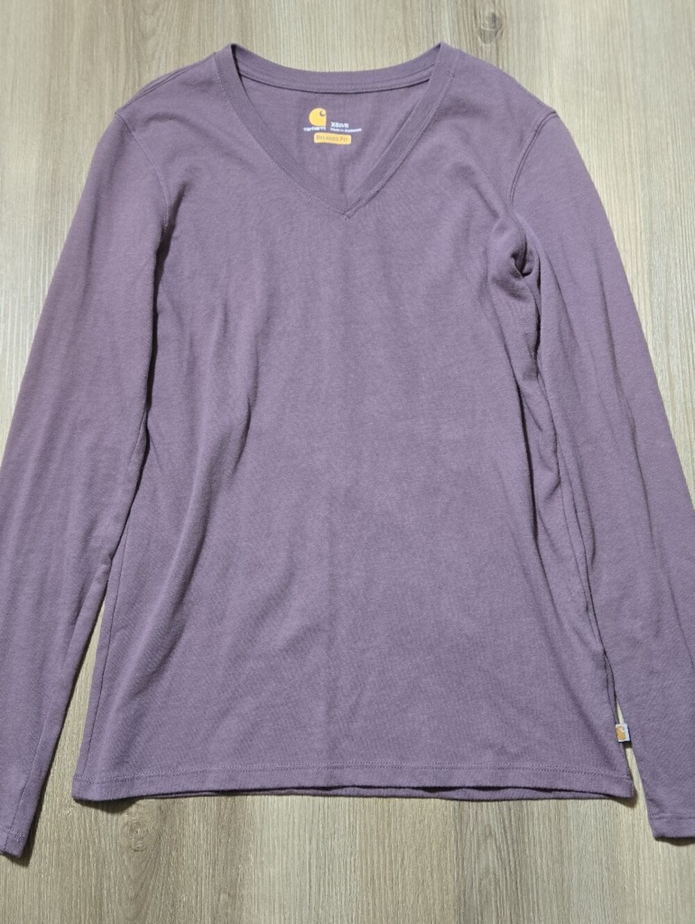 Carhartt Dusty Mauve V-Neck Long Sleeve Tee